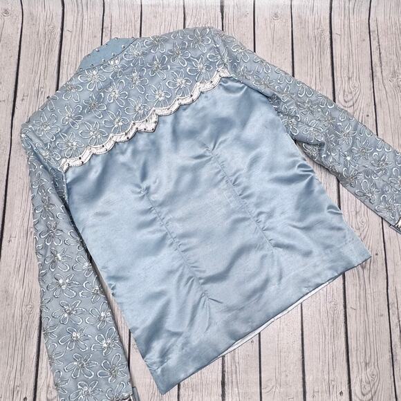 Nancy Voeltz Original Custom Western Show Jacket Baby Blue Size Medium - Picture 4 of 4